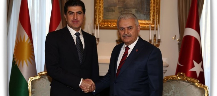 Başbakan Yıldırım, Irak Kürt Bölgesel Yönetimi Başbakanı Barzani ile görüştü