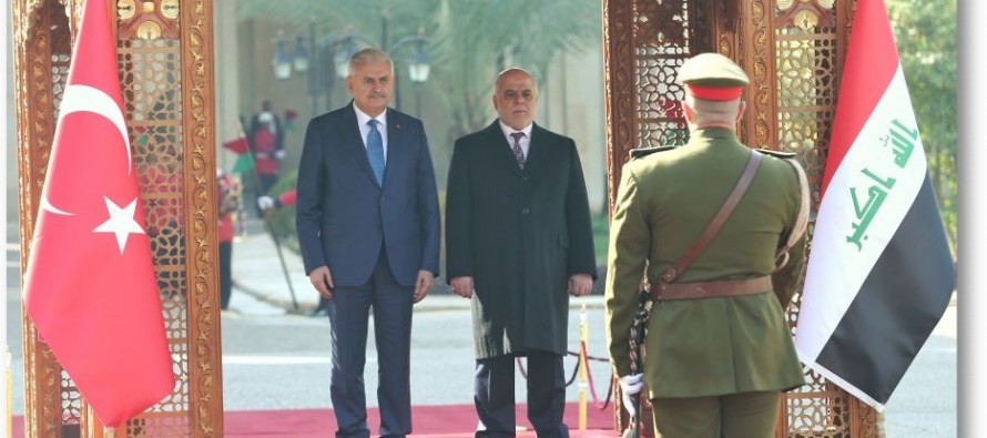 Başbakan Yıldırım, Irak Başbakanı İbadi tarafından resmi törenle karşılandı