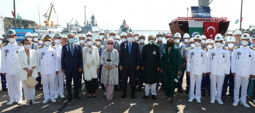 Cumhurbaşkanı Erdoğan ve Pakistan Cumhurbaşkanı Arif Alvi ‘Pakistan Milgem Korveti Projesi’ törene katıldı