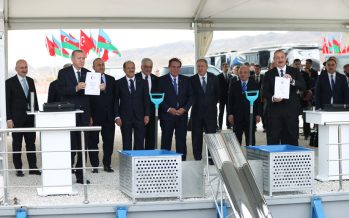 Cumhurbaşkanı Erdoğan, Azerbaycan Kumlak Tren İstasyonu’nun temel atma törenine katıldı