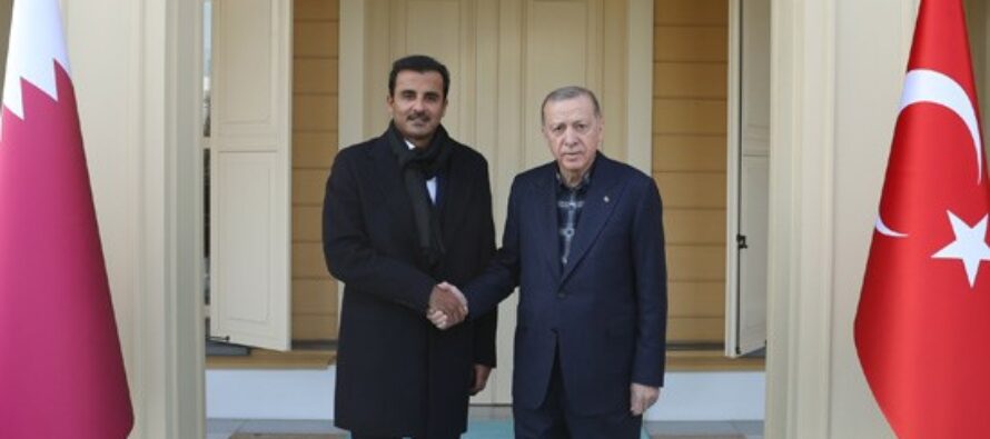 Cumhurbaşkanı Erdoğan, Katar Emiri Şeyh Temim ile bir araya geldi